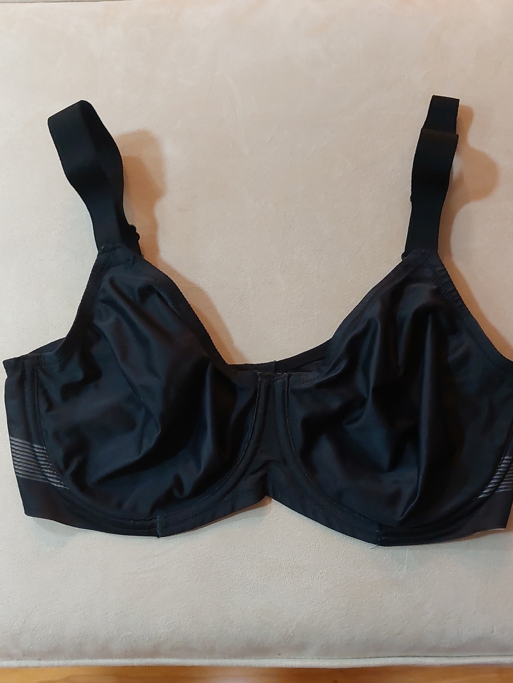 Triumph Black Unlined Support Bra with Wide Straps